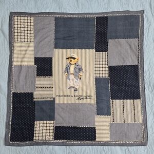 Polo by Ralph Lauren Blue and Gray Patchwork Scarf